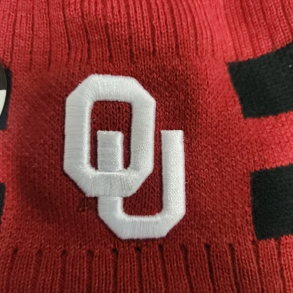 Nike Oklahoma Sooners Reversible Knit Beanie Hat Red Black Youth Size 4-7 New